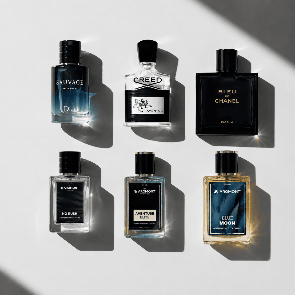Top 3 Best Sellers - Aventus Elite, No Rush and Blue Moon AromontBD